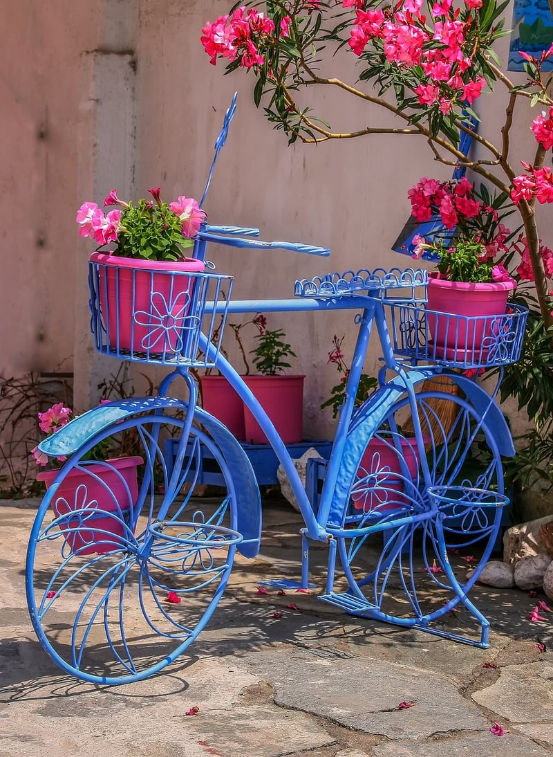 Bicycle Wheel Flower Display